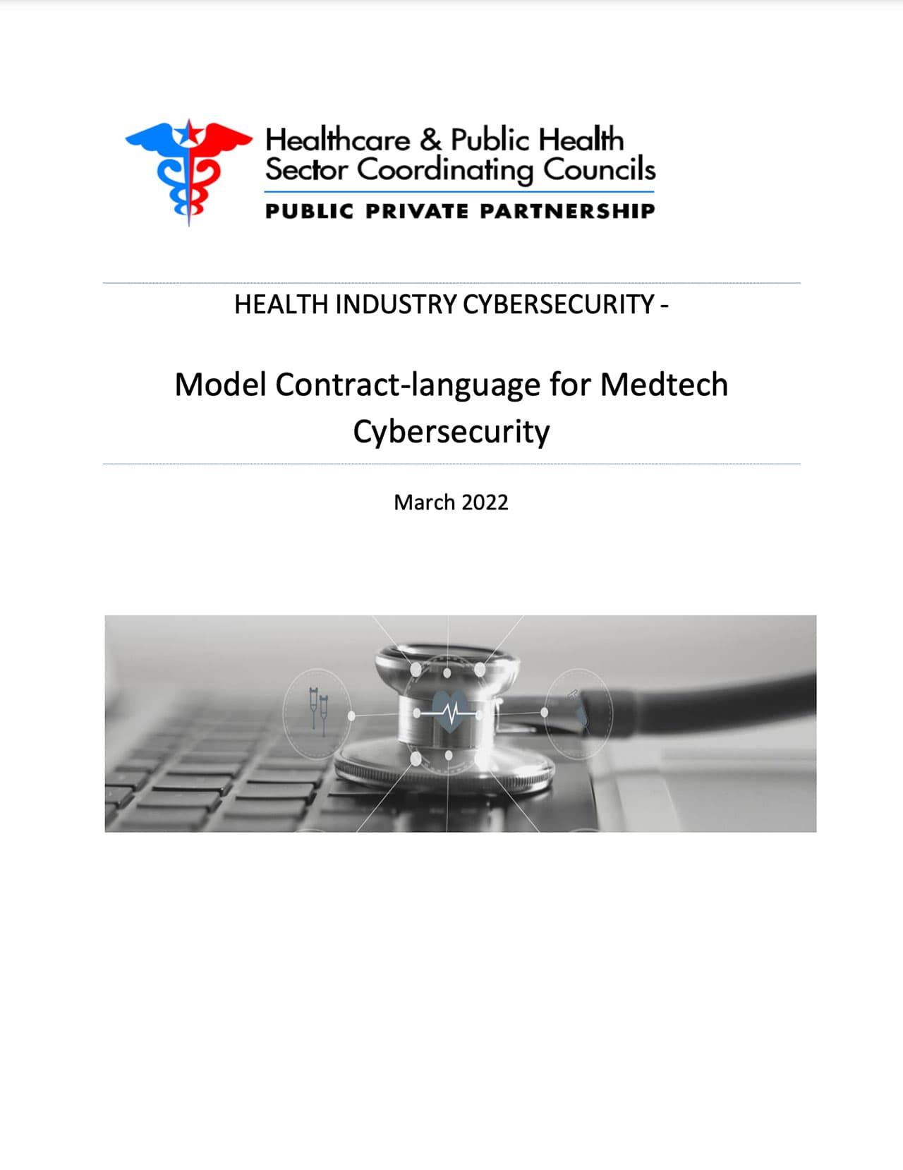 HSCC Model Contract Language For Medtech Cybersecurity 2022